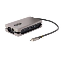 StarTech.com USB-C daudzportu adapteris, 4K 60Hz HDMI 2.0b, HDR, USB 3.2 Gen 2 10Gbps centrmezgls (2xUSB-C, 1xUSB-A), 100W PD caurlaide, mini ceļojumu dokstacija, 12"/30cm kabelis, klēpjdators Dokstacija