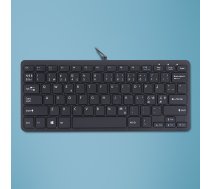 R-Go Tools kompaktā R-Go ergonomiskā tastatūra, QWERTY (NORDIC), vadu, melna