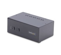 StarTech.com 2 portu divu monitoru DisplayPort KVM slēdzis, 4K 60 Hz, 2 USB 5 Gbps centrmezgla porti, 2 USB 2.0 HID porti, karsto taustiņu un spiedpogu pārslēgšana, saderīgs ar TAA — ESD 3. līmeņa aizsardzība