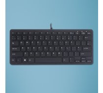 R-Go Tools kompaktā R-Go ergonomiskā tastatūra, QWERTY (UK), vadu, melna