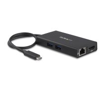 StarTech.com USB-C daudzportu adapteris — USB-C ceļojumu dokstacija ar 4K HDMI — 60 W strāvas padeves caurlaide, GbE, 2 pt USB-A 3.0 centrmezgls — pārnēsājams mini USB C tipa dokstacija klēpjdatoram
