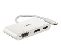 USB adapteris, USB-C spraudnis > VGA + HDMI + DisplayPort ligzda