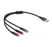 USB uzlādes kabelis 3-in-1 USB-A > Lightning + Micro USB + USB-C