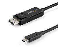 StarTech.com 6 pēdu (2 m) USB C uz DisplayPort 1.4 kabelis 8K 60 Hz/4K — divvirzienu DP uz USB-C vai no USB C uz DP atgriezeniskā video adaptera kabelis — HBR3/HDR/DSC — C tipa USB/TB3 monitora kabelis (CDP2DP142MBD )