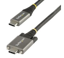 StarTech.com 20 collu (50 cm) sānu skrūves bloķēšanas USB C kabelis 10 Gbps — USB 3.1/3.2 Gen 2 Type-C kabelis — 100 W (5A) barošanas piegāde, DP Alt režīms — dubultā skrūves bloķēšana — USB-C vada uzlāde/sinhronizācija