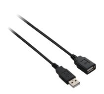 V7 melns USB pagarinātāja kabelis no USB 2.0 A uzmavas uz USB 2.0 A tēviņš 1,8 m 6 pēdas