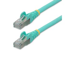 StarTech.com 1 m CAT6a Ethernet kabelis — Aqua — zems dūmu nulles halogēns (LSZH) — 10 GbE 500 MHz 100 W PoE++ snagless RJ-45 ar spriedzes novēršanu S/FTP tīkla ielāpu vadu