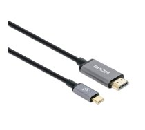 Manhetenas USB-C uz HDMI kabelis, 4K@30Hz, 2m, melns, līdzvērtīgs Startech CDP2HD2MBNL, vīrietis pret vīrieti, trīs gadu garantija, polibagma