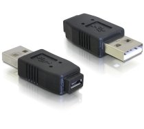 DeLOCK adapteris USB micro-A+B sievišķais uz USB2.0-A vīrs USB 2.0 A melns