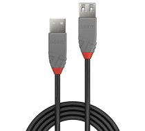 Lindy 0,5 m USB 2.0 A tipa pagarinātāja kabelis, Anthra Line