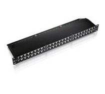 Aprīkot 48-Port Cat.6 Shielded Patch Panel, melns