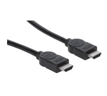 Manhetenas HDMI kabelis ar Ethernet, 4K@30Hz (ātrdarbīgs), 2m, no vīriešu kārtas līdz vīrietim, melns, līdzvērtīgs Startech HDMM2MHS, Ultra HD 4k x 2k, pilnībā ekranēts, apzeltīti kontakti, mūža garantija, soma.