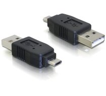 DeLOCK adapteris USB micro-B ligzda uz USB2.0 A-vīrs USB 2.0 A melns