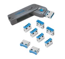 USB porta bloķētāja atslēga un 8x slēdzenes