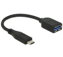 DeLOCK USB 3.1 Gen 2 Type-C/Typ-A USB kabelis 0,1 m USB C USB A Melns