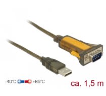 DeLOCK 65840 seriālais kabelis Melns, Dzeltens 1,5 m USB Type-A DB-9