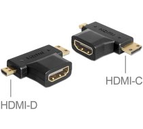 DeLOCK 65446 kabeļa dzimuma mainītājs HDMI-C / HDMI-D HDMI-A Melns