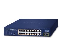 PLANET 16-Port 10/100/1000T 802.3at nepārvaldīts Gigabit Ethernet (10/100/1000) Power over Ethernet (PoE) Blue