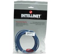 Intellinet tīkla patch Cable, Cat5e, 5m, zils, CCA, U/UTP, PVC, RJ45, apzeltīti kontakti, bez aizķeršanās, booted, mūža garantija, daudzstūris