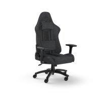 Spēļu krēsls TC100 atvieglināts audums, pelēks/melns