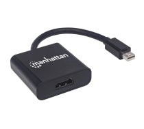 Manhattan Mini DisplayPort 1.2a uz HDMI adaptera kabelis, 4K@60Hz, aktīvs, 19,5 cm, vīrietis–sieviete, melns, trīs gadu garantija, soma