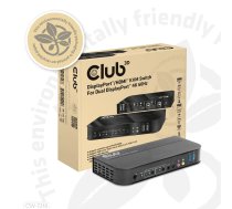 CLUB3D DisplayPort/HDMI KVM slēdzis Dual DisplayPort 4K 60Hz