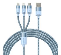 3in1 USB kabelis Baseus StarSpeed ​​​​Series, USB-C + Micro + Lightning 3.5A, 1.2m (zils)
