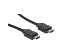 Manhetenas HDMI kabelis, 4K@30Hz (ātrdarbīgs), 1 m, vīrietis–vīriņš, melns, līdzvērtīgs Startech HDMM1M, Ultra HD 4k x 2k, pilnībā ekranēts, zeltīti kontakti, mūža garantija, maisiņš