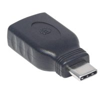 Manhetenas USB-C–USB-A adapteris, vīrietis–sieviete, 5 Gb/s (USB 3.2 Gen1 jeb USB 3.0), līdzvērtīgs Startech USB31CAADG, SuperSpeed ​​USB, melns, mūža garantija, Polybag