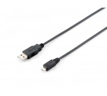 Aprīkojiet USB 2.0 A tipa–Micro-B kabeli, 1,0 m, melns
