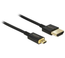 DeLOCK HDMI-A/HDMI Micro-D, 1,5 m HDMI kabelis HDMI A tips (standarta) HDMI tips D (mikro) Melns
