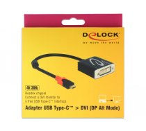 DeLOCK 61213 video kabeļa adapteris 0,2 m USB Type-C DVI Black
