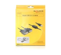DeLOCK 2x RS232/USB 2.0 seriālais kabelis Melns