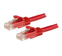 StarTech.com 7,5 m CAT6 Ethernet kabelis — sarkans CAT 6 gigabitu Ethernet vads — 650 MHz 100 W PoE RJ45 UTP tīkls/plākstera vads bez aizķeršanās ar spriedzes novēršanu, pārbaudīts/vadiem ir UL sertificēts/TIA