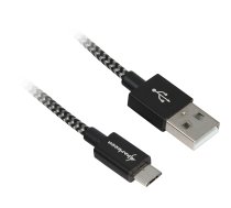 Kabelis USB A 2.0 vīrs > Mikro-USB vīrs (Alu + Braid), adapteris