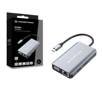 Conceptronic DONN21G piezīmjdatora dokstacija/portu replikators Vadu USB 3.2 Gen 1 (3.1 Gen 1) Type-C Grey