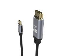 Inca ITCH-20 video kabeļa adapteris 2 m USB Type-C HDMI Melns, Sudrabs