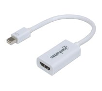 Manhetenas Mini DisplayPort 1.2 uz HDMI adaptera kabelis, 1080p@60Hz, 17 cm, vīrietis–sieviete, balts, mūža garantija, blisteris