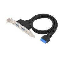 Conceptronic EMRICK11B 19 kontaktu ietvars ar dubultu USB-A maģistrāles USB 3.0 adapteri