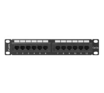 LANBERG PATCH PANEL 10 collu (12 PORTU, 1U, CAT.5E UTP)