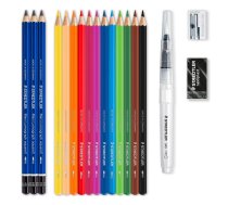 Staedtler 146 10C krāsu zīmulis melns, zils, bordo, brūns, zaļš, gaiši zils, gaiši zaļš, violets, oranžs, persiks, sarkans, dzeltens 15 gab.