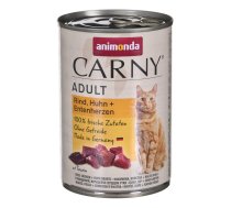 ANIMONDA Carny Adult Liellopu, vistas un pīļu sirdis - mitrā kaķu barība - 400 g