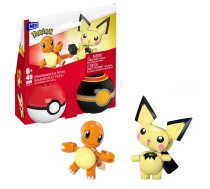 MEGA Pokémon Poké Ball - Charmander un Pichu, celtniecības rotaļlieta