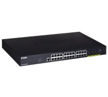 Slēdzis D-Link DGS-1250-28XMP/E Gigabit Ethernet (10/100/1000) Power over Ethernet (PoE) Melns