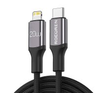 Ātrās uzlādes kabelis Rocoren USB-C līdz Lightning Retro Series 2m (pelēks)
