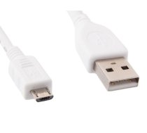 USB Micro AM-MBM5P kabelis 50cm Balts