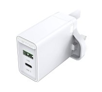 USB-A, USB-C sienas lādētāja ventilācijas atvere FBBW0-UK 18W/20W UK White