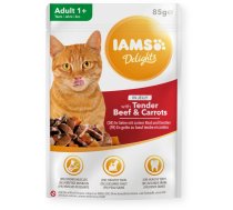 IAMS Delights Adult Beef ar burkānu želejveida kaķu barībā - 85g