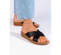 Melnas sieviešu platformas flip-flops