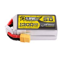 Tattu R-Line versija 5.0 1300mAh 14.8V 150C 4S1P Lipo akumulators ar XT60 spraudni